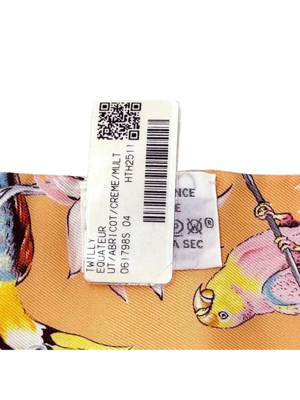 Hermes Scarf Equateur Silk Apricot Cream Multicolor Orange